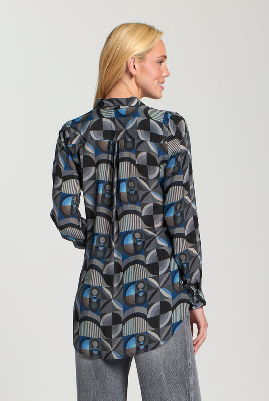 Half Button-up Pullover Tunic