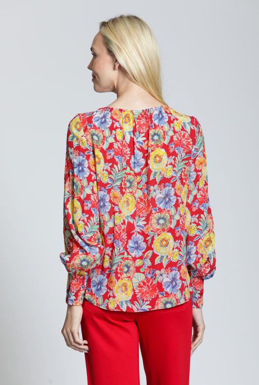 Pullover With Smocked Cuff