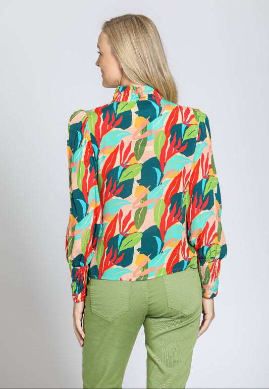 Puff Sleeve Blouse With Ruched Detail