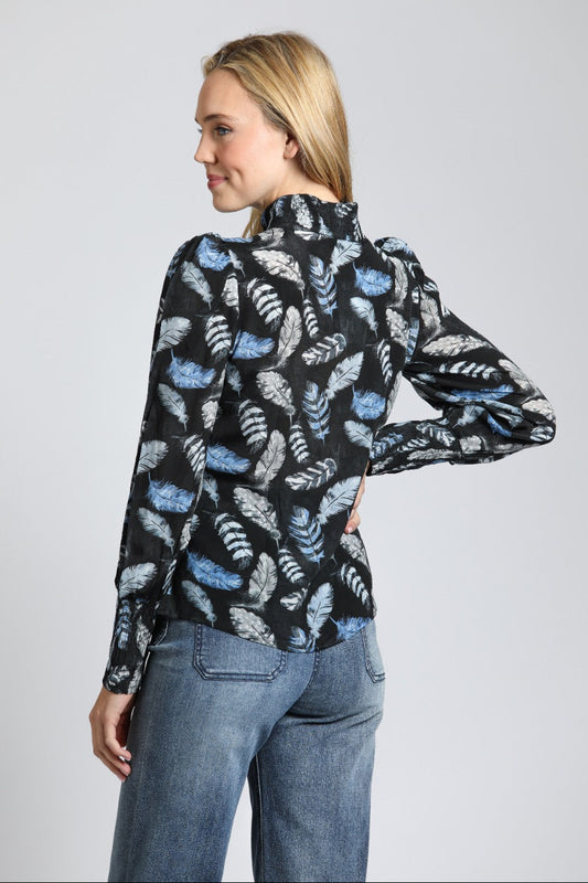 Puff Sleeve Blouse With Ruched Detail