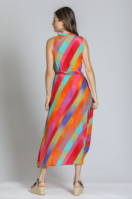 Sleeveless Button Down Maxi Dress