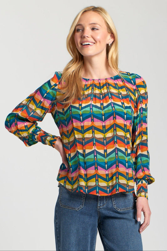 Pullover With Smocked Cuff