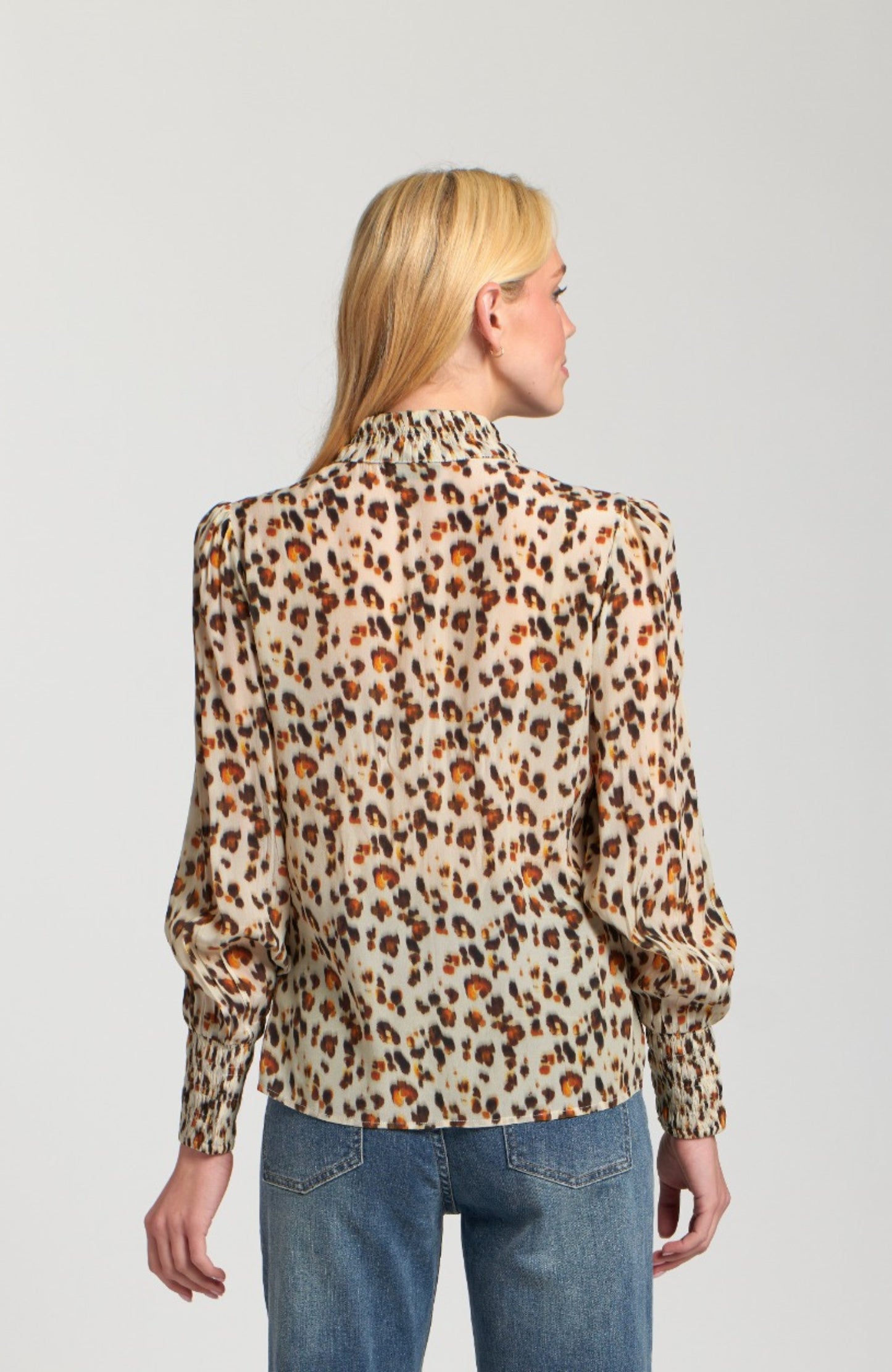 Puff Sleeve Blouse With Ruched Detail