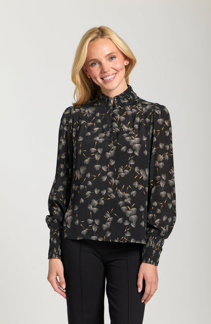 Puff Sleeve Blouse With Ruched Detail