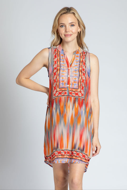 Sleeveless 1/2 Button-up Dress