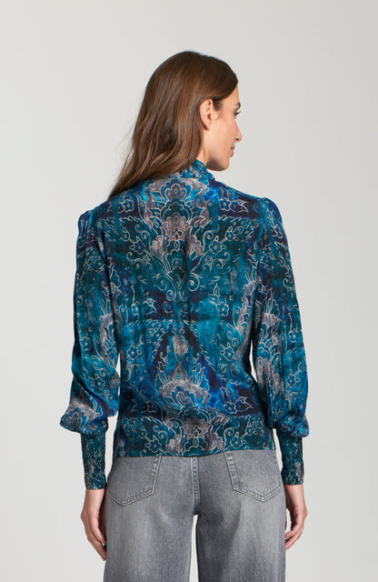 Puff Sleeve Blouse With Ruched Detail