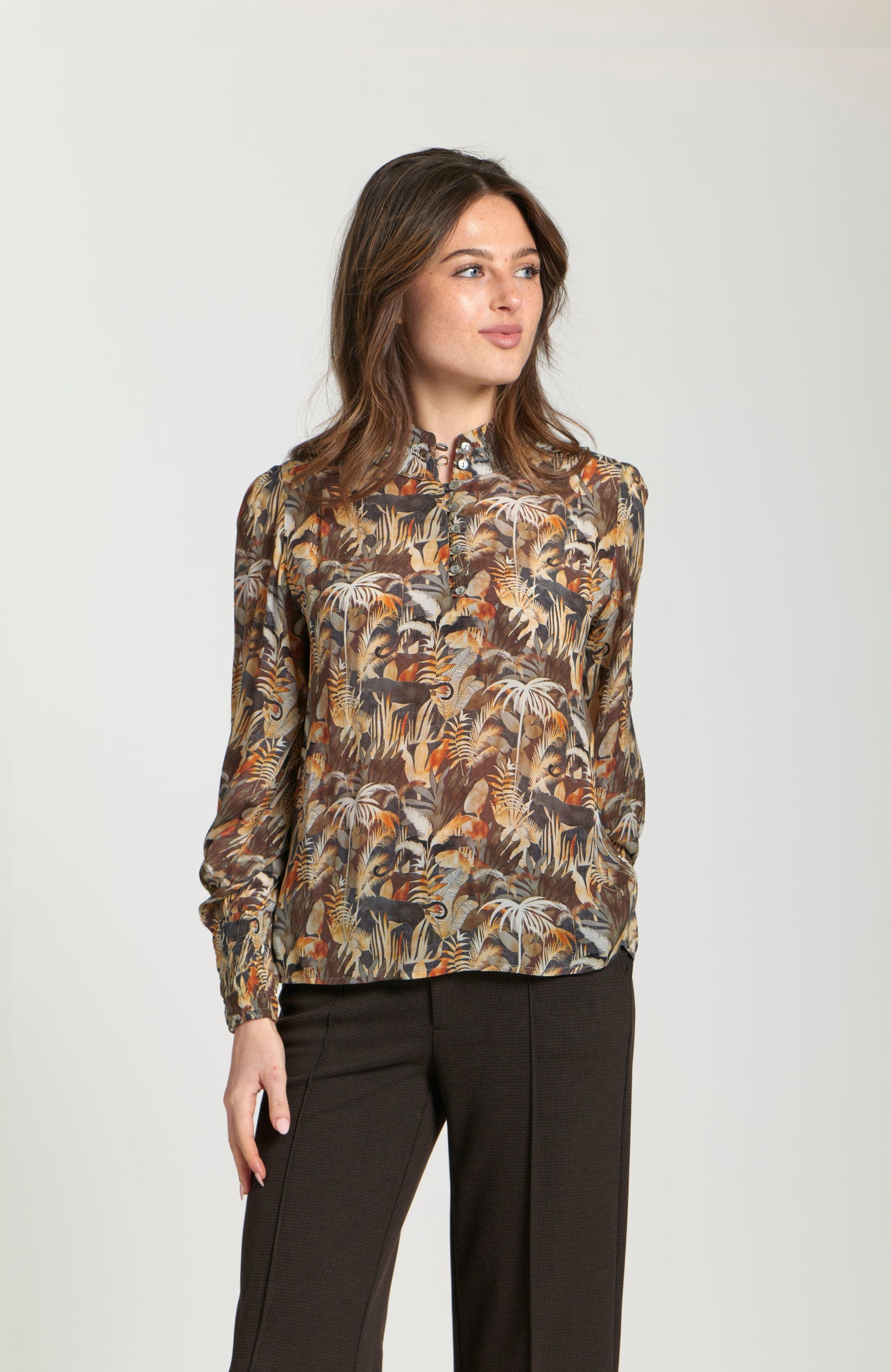 Puff Sleeve Blouse With Ruched Detail