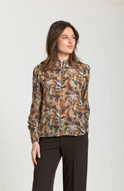 Puff Sleeve Blouse With Ruched Detail