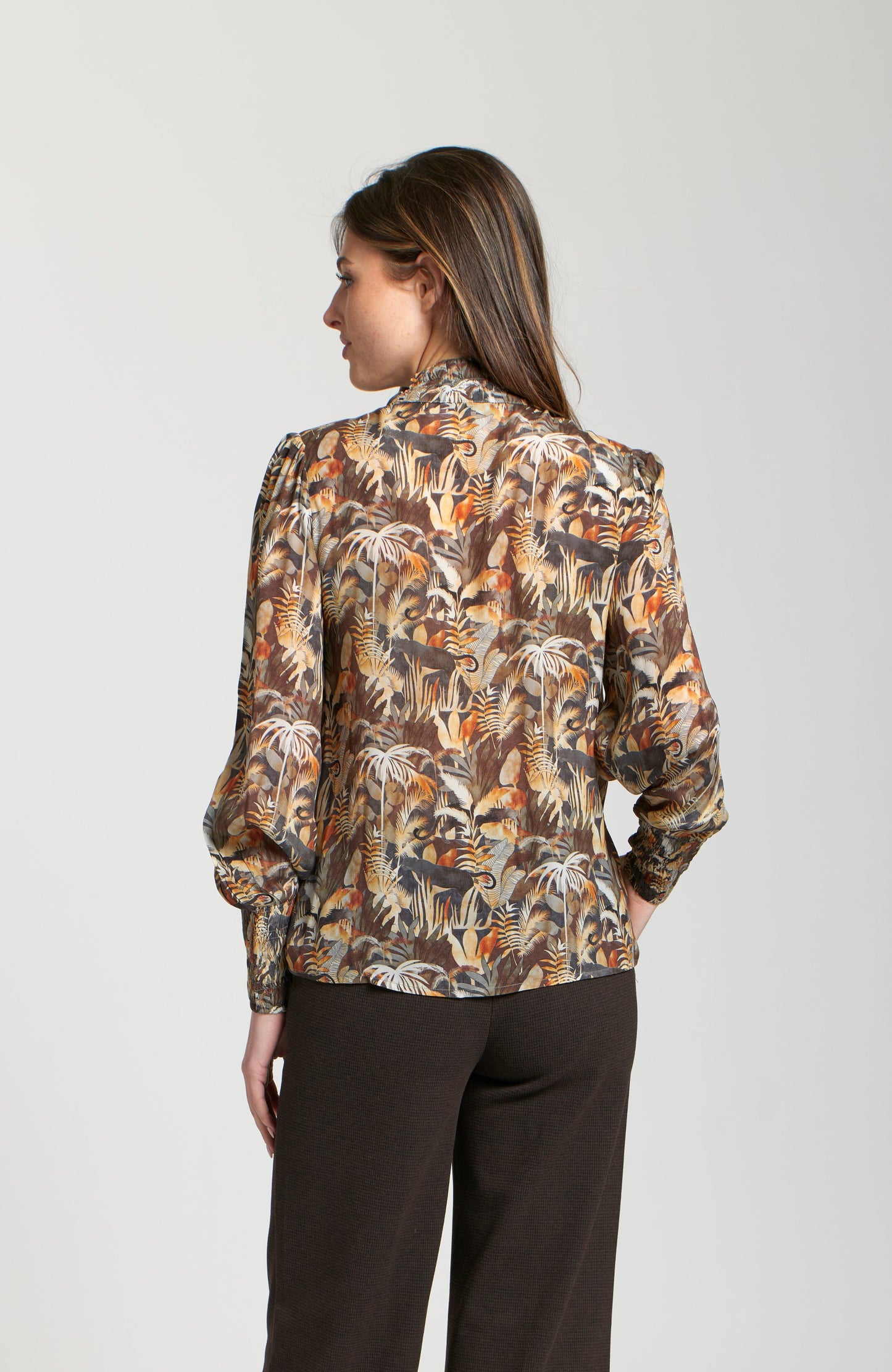 Puff Sleeve Blouse With Ruched Detail