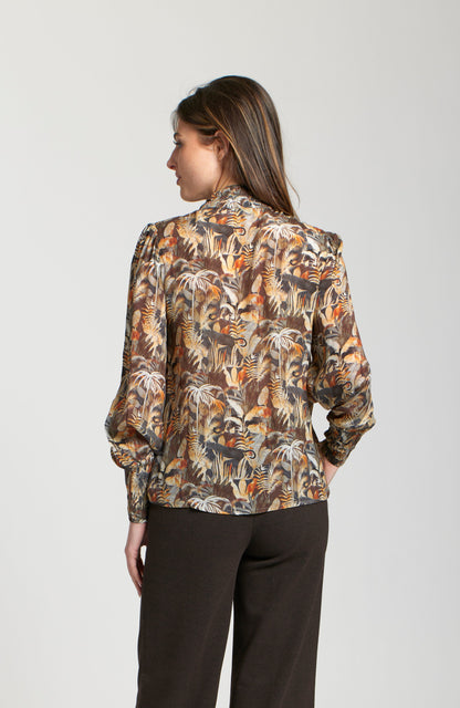 Puff Sleeve Blouse With Ruched Detail