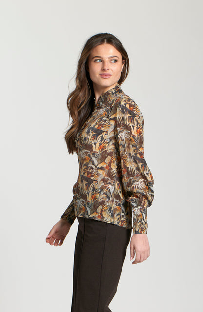 Puff Sleeve Blouse With Ruched Detail