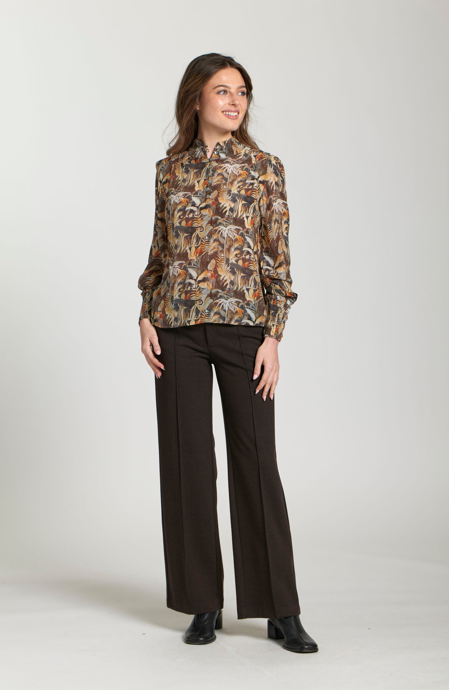 Puff Sleeve Blouse With Ruched Detail