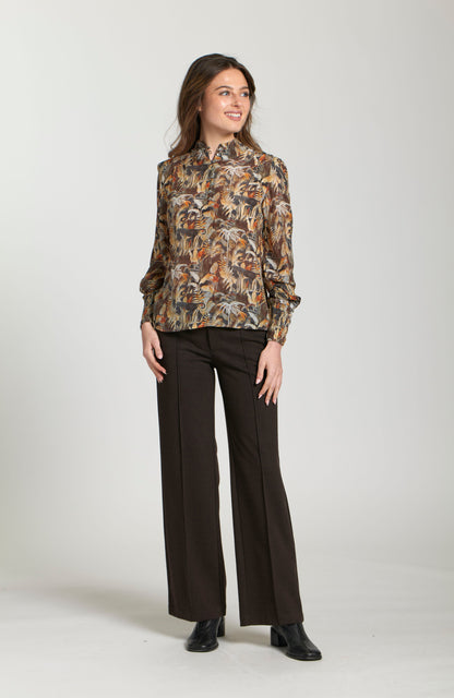 Puff Sleeve Blouse With Ruched Detail