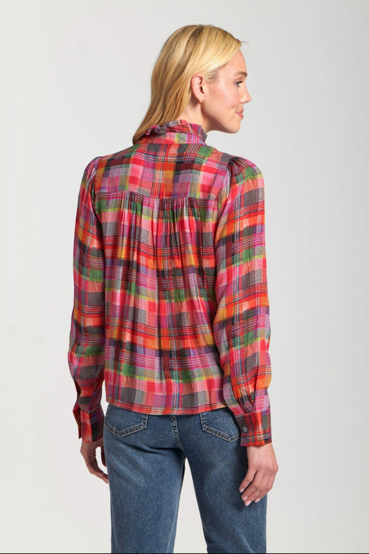 Ruffle Half Placket Blouse