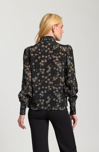 Puff Sleeve Blouse With Ruched Detail