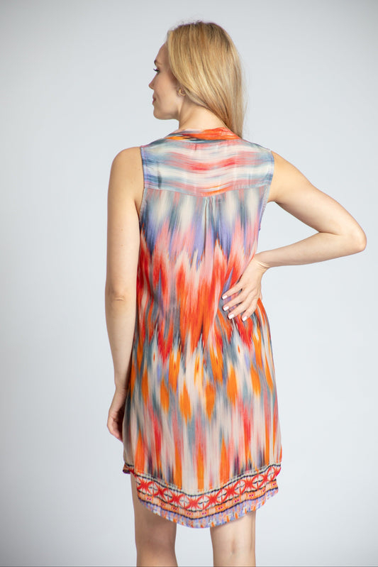 Sleeveless 1/2 Button-up Dress