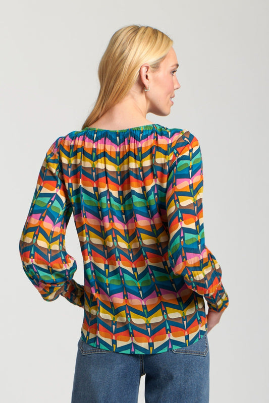 Pullover With Smocked Cuff