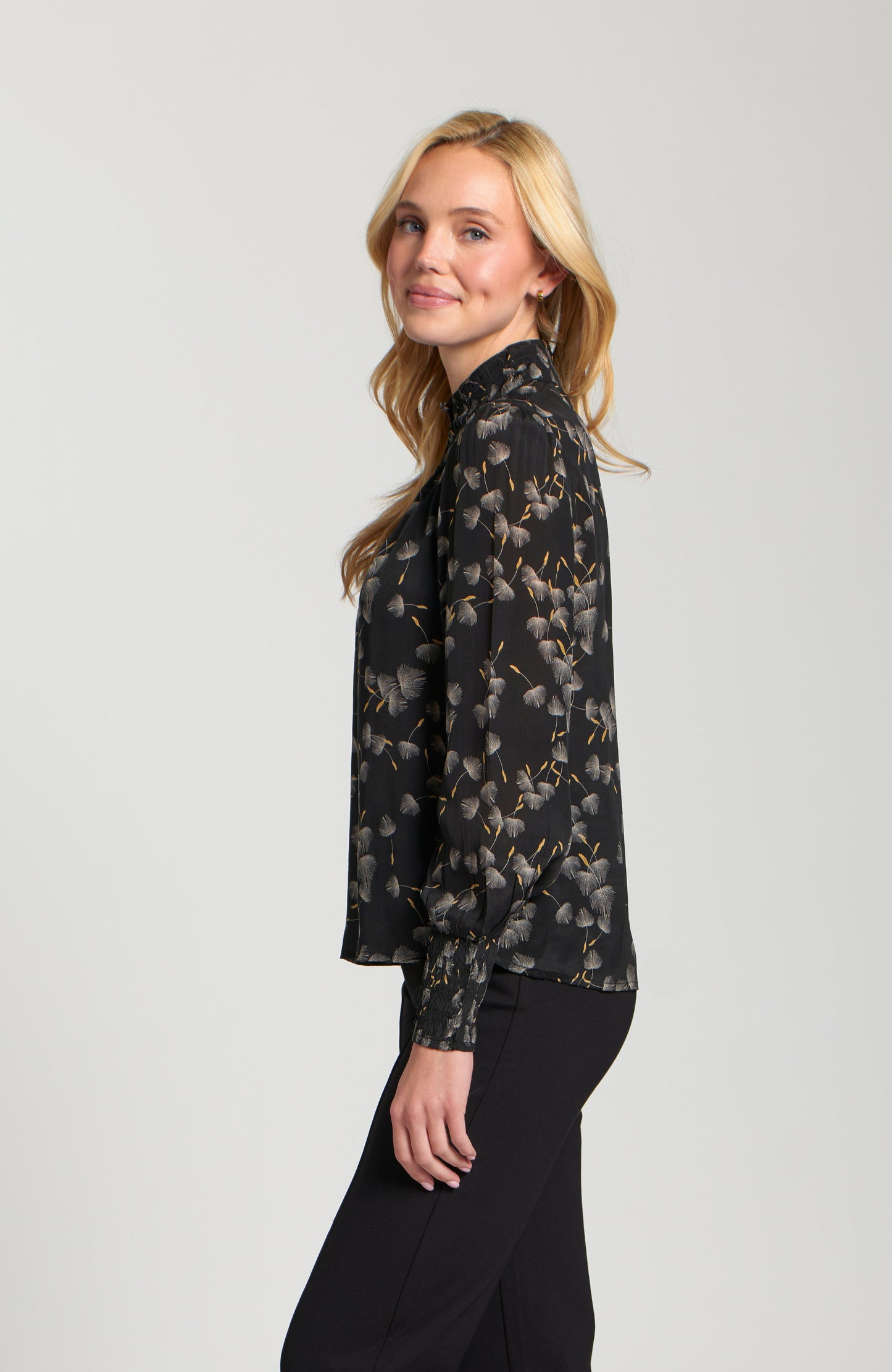 Puff Sleeve Blouse With Ruched Detail