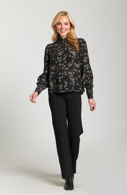 Puff Sleeve Blouse With Ruched Detail