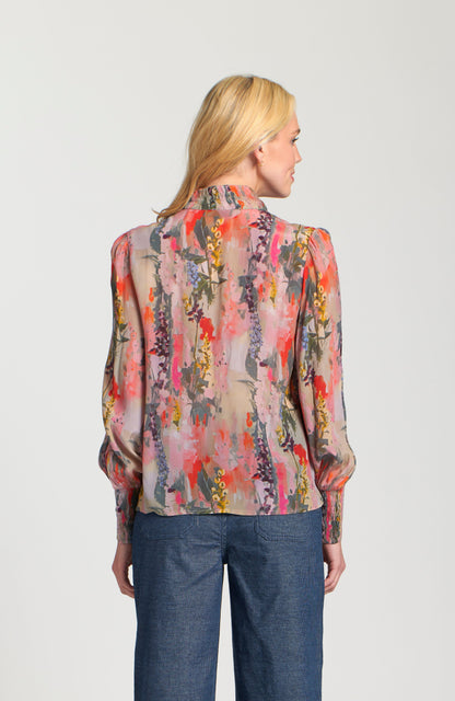 Puff Sleeve Blouse With Ruched Detail