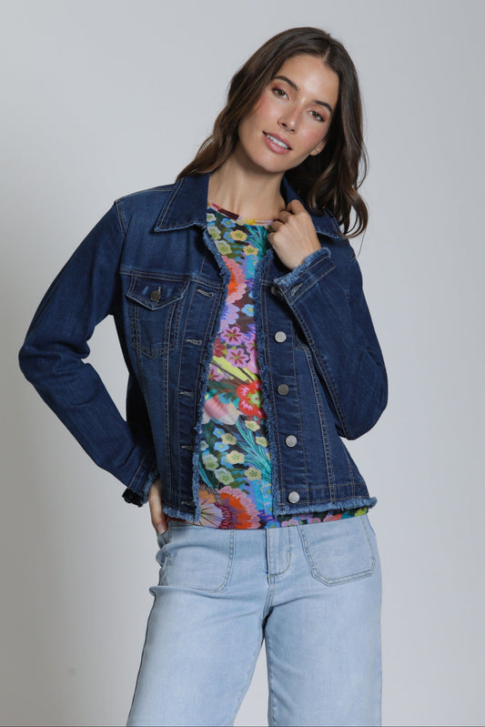 Jean Jacket With Frayed Detail