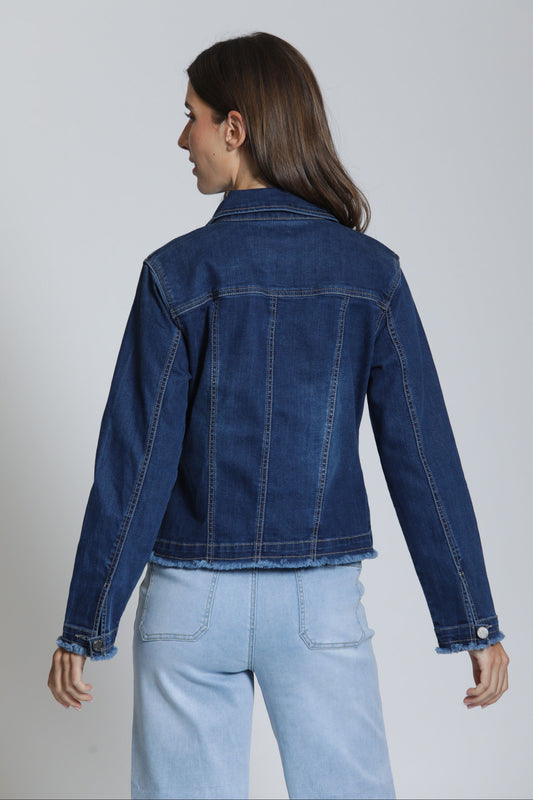 Jean Jacket With Frayed Detail