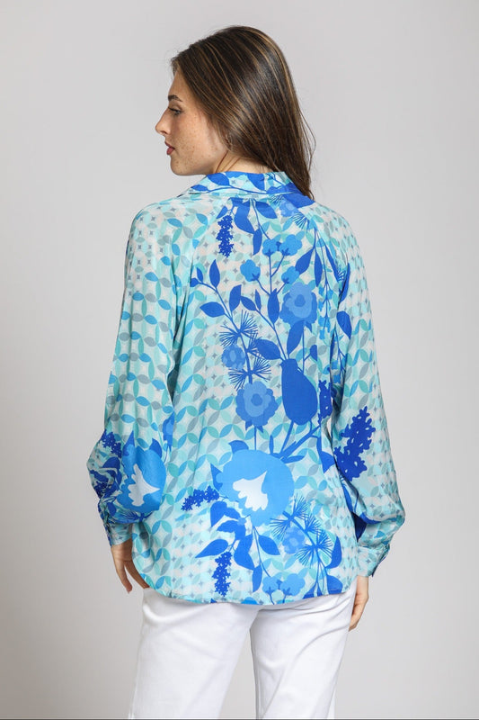 Half-Plaket Pullover Blouse