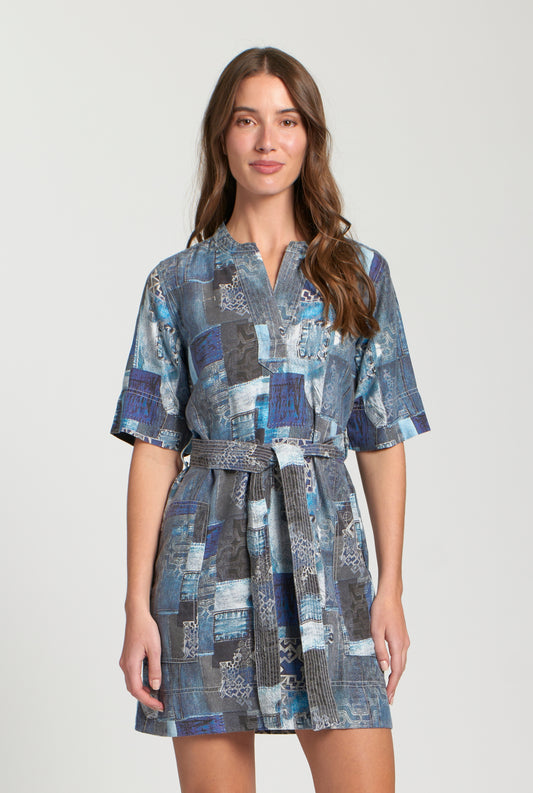 Beled Split Neck Dress