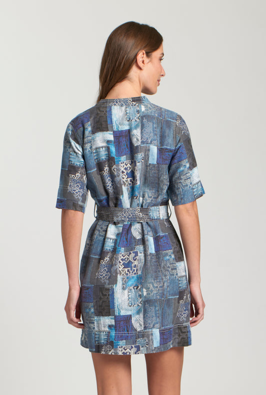 Beled Split Neck Dress