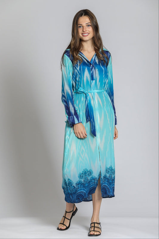 Half Placket Maxi Dress