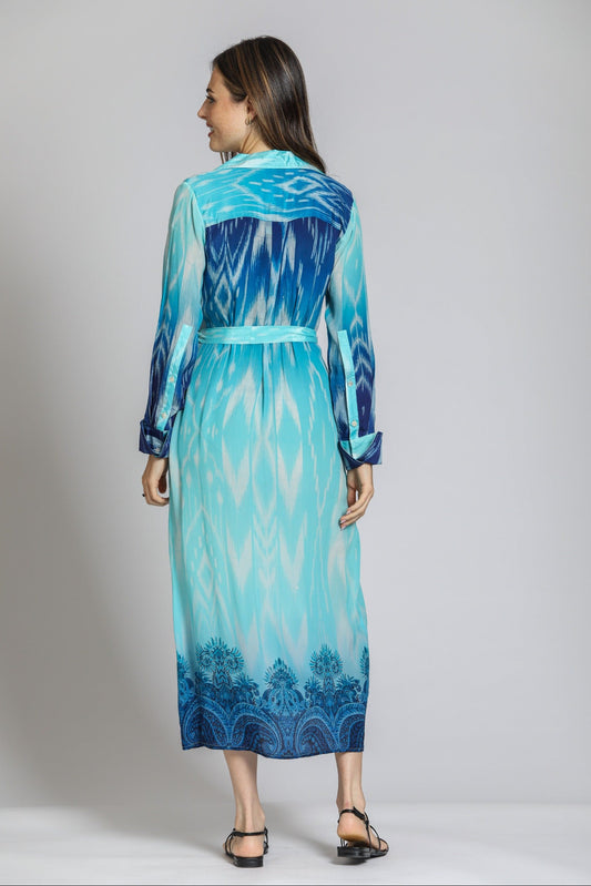 Half Placket Maxi Dress