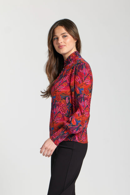 Puff Sleeve Blouse With Ruched Detail