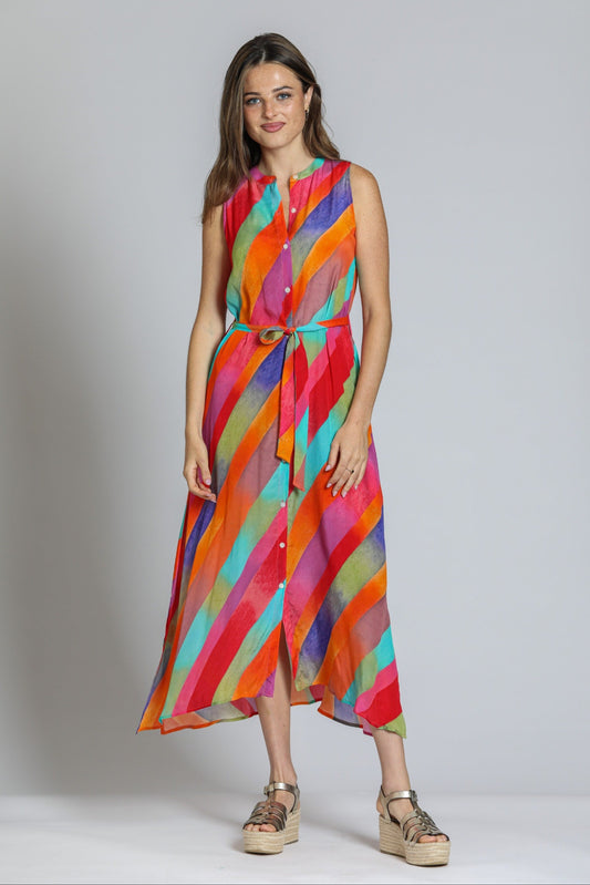 Sleeveless Button Down Maxi Dress