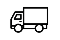 create a white truck icon with thick black border of truck and the background should be white without border  